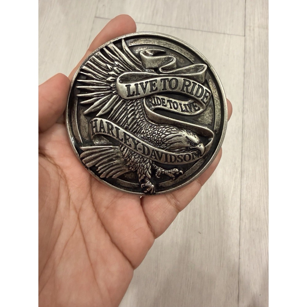 Harley Davidson 2016 Live To Ride Eagle Belt Buckle‎ 3" Biker Motorcycle